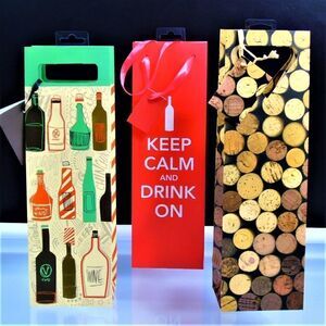 Wine Gift Bags 3 Single Bottle Bags